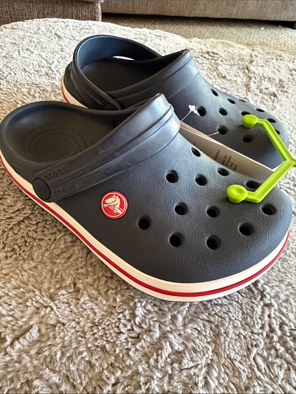 Crocs Crocband Clogs Navy Blue Kids Youth J2 Slip On Water Beach Shoes